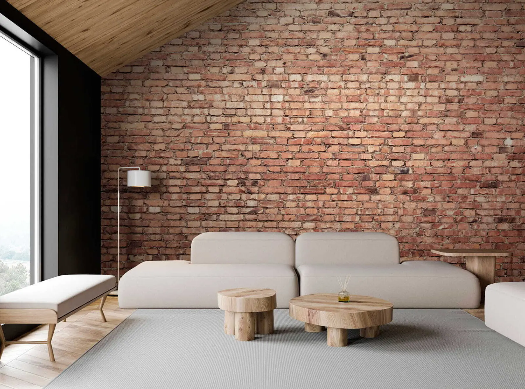 Fotobehang Bruin bakstenen behang u53032