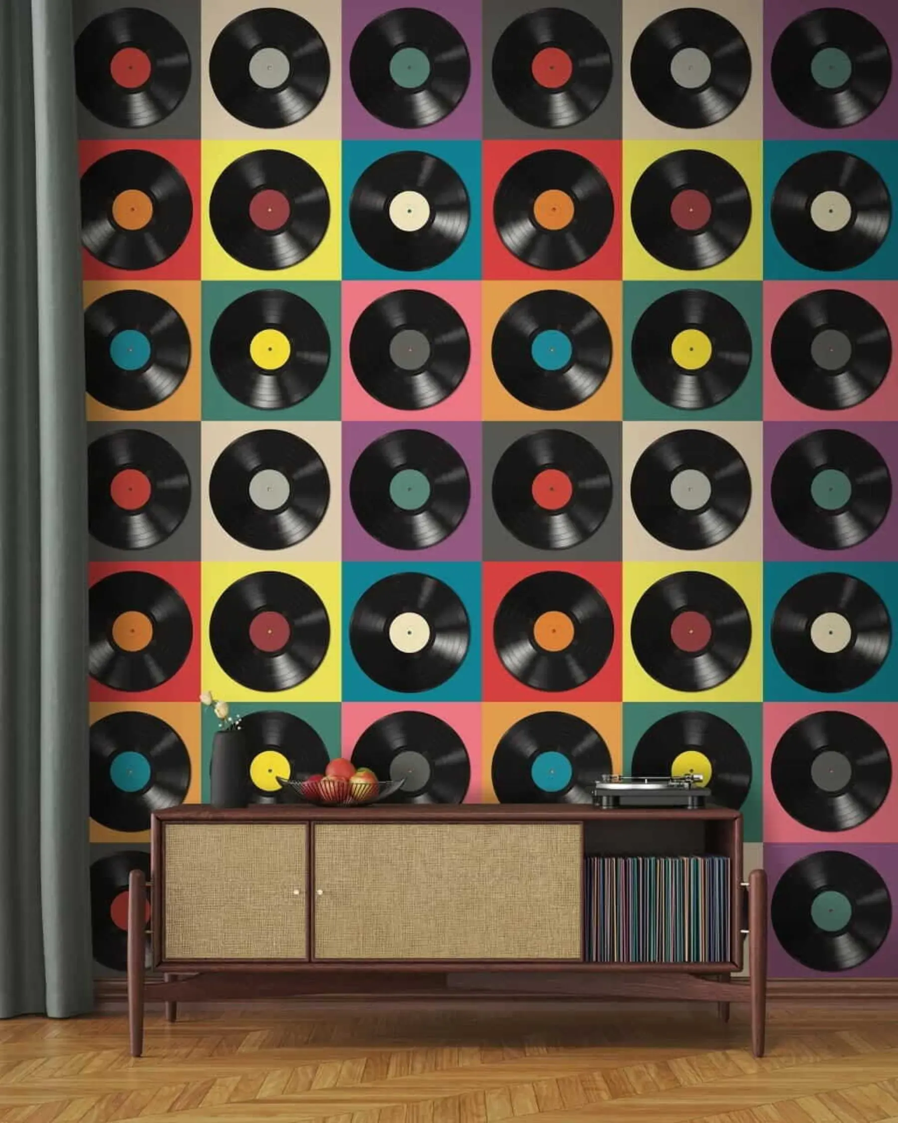 Fotobehang Vinylplaten, retrostijl u51622