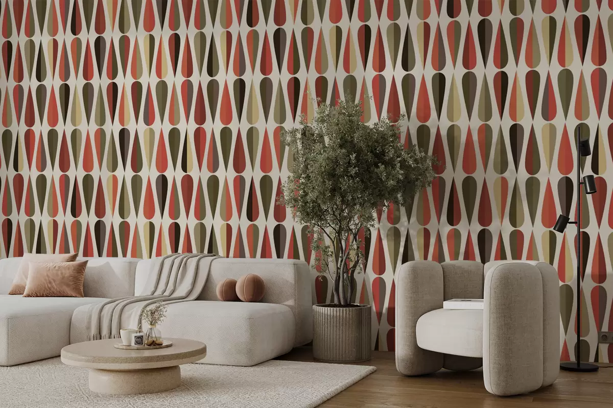 Papier peint photo Gouttes rétro des années 70 u51626