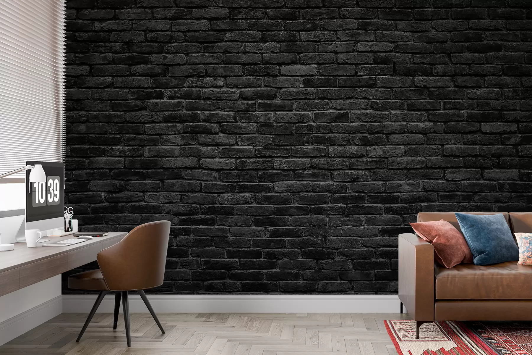 Fotobehang Zwart bakstenen behang u53027