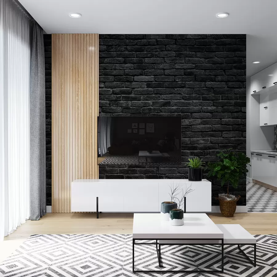 Papier peint photo Papier peint en briques noires u53027