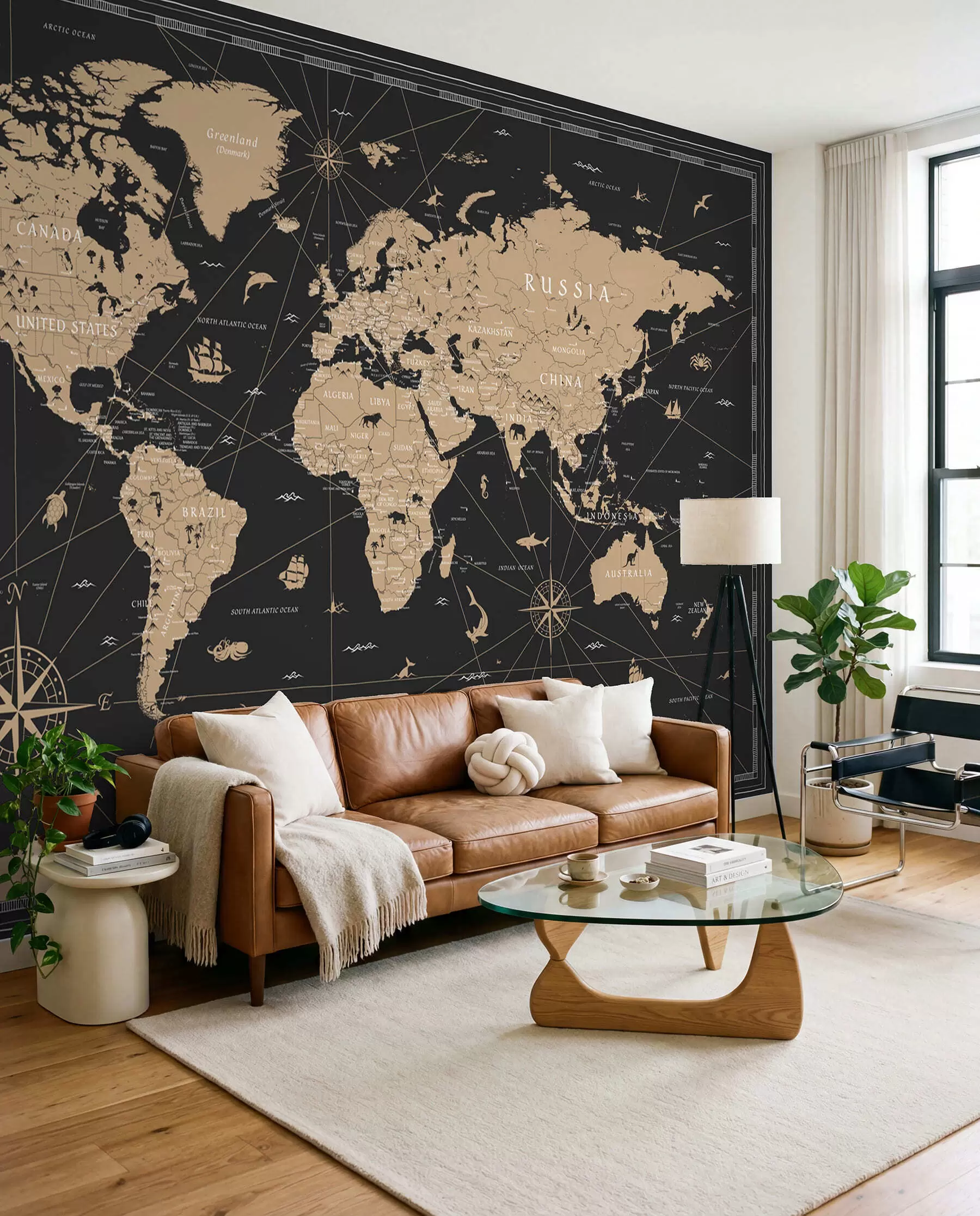 Fotobehang Vintage wereldkaart u50401