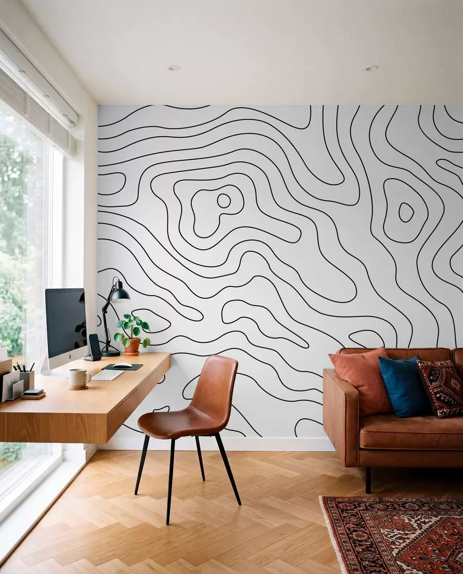 Fotobehang Topografische kaart u70650