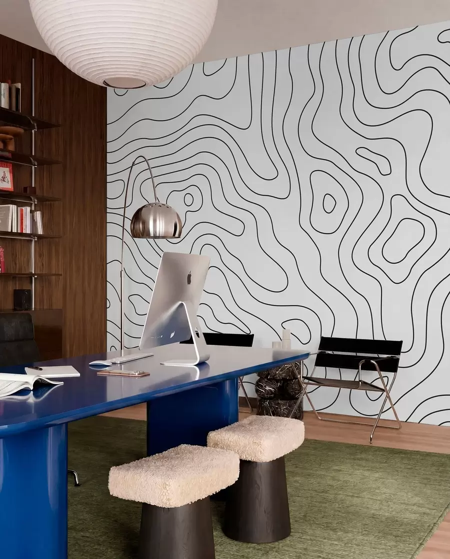 Fotobehang Topografische kaart u70650