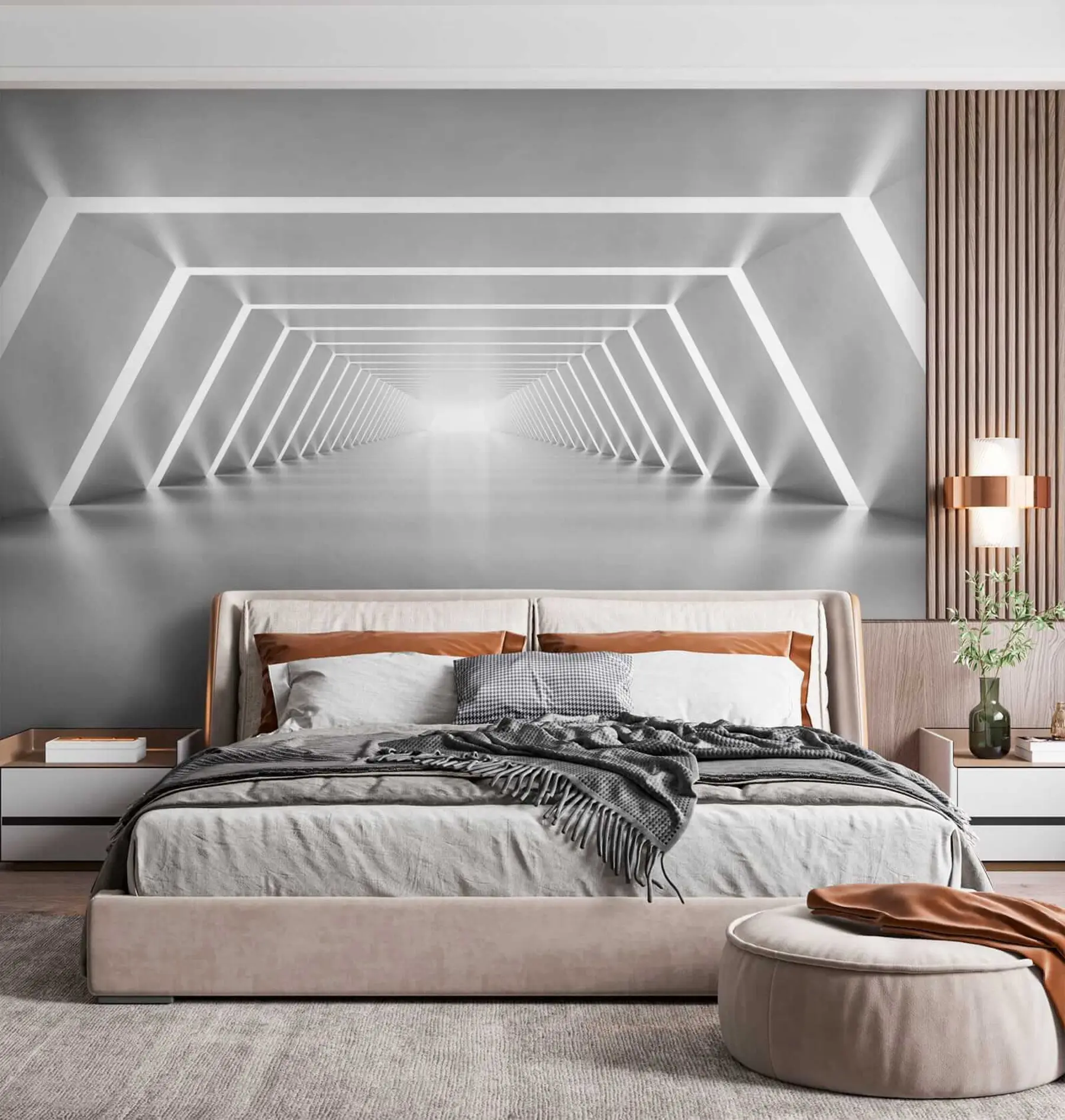 Fotobehang Grijze tunnel u03369