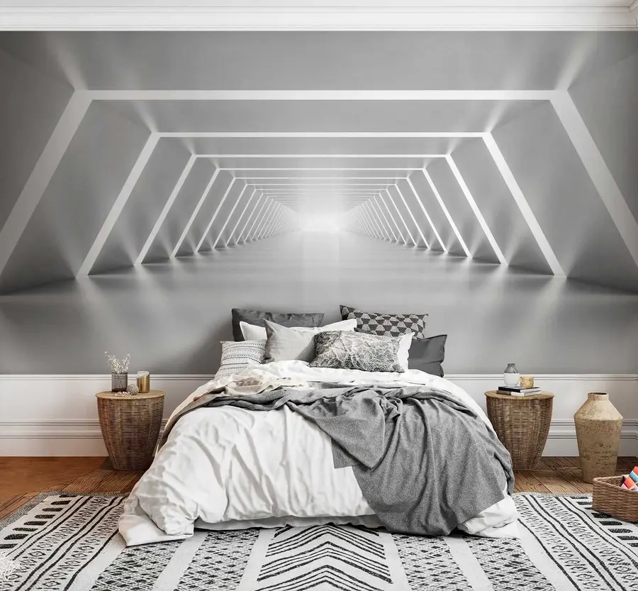 Fotobehang Grijze tunnel u03369