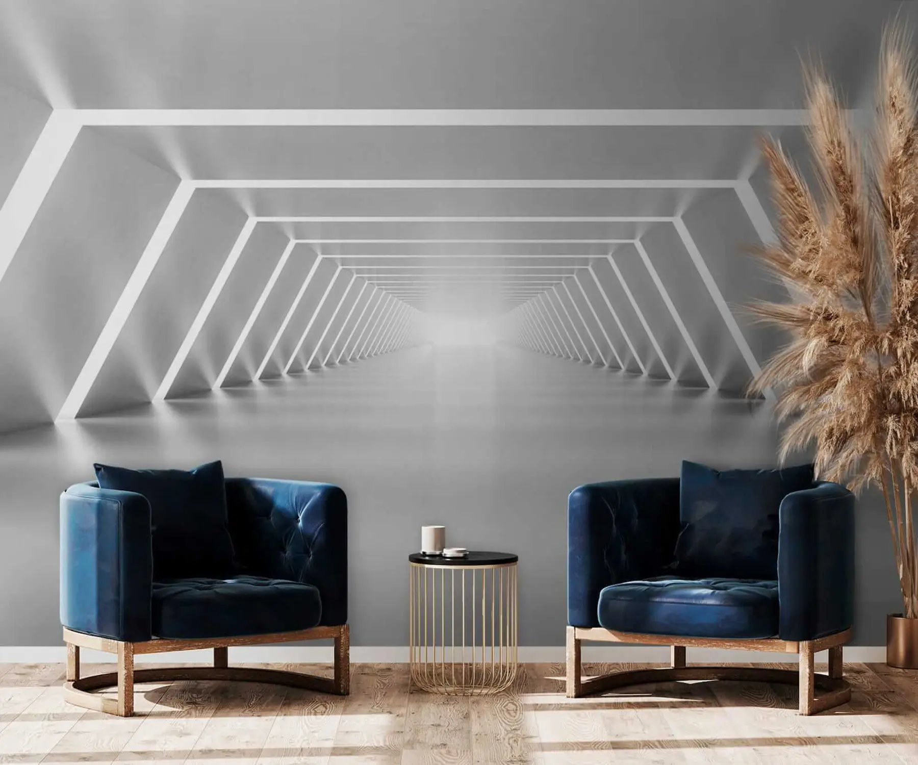 Fotobehang Grijze tunnel u03369