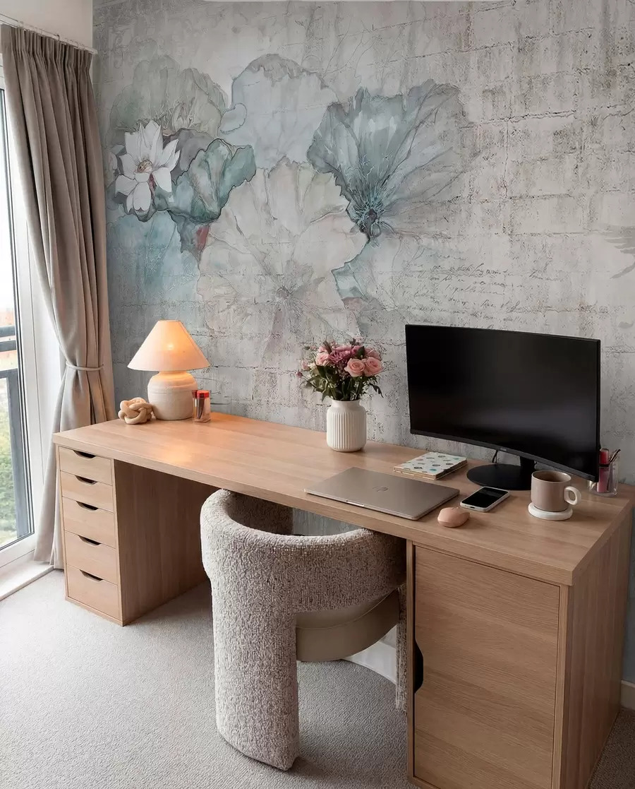 Fotobehang Bloemen en jagen in grungestijl u04724