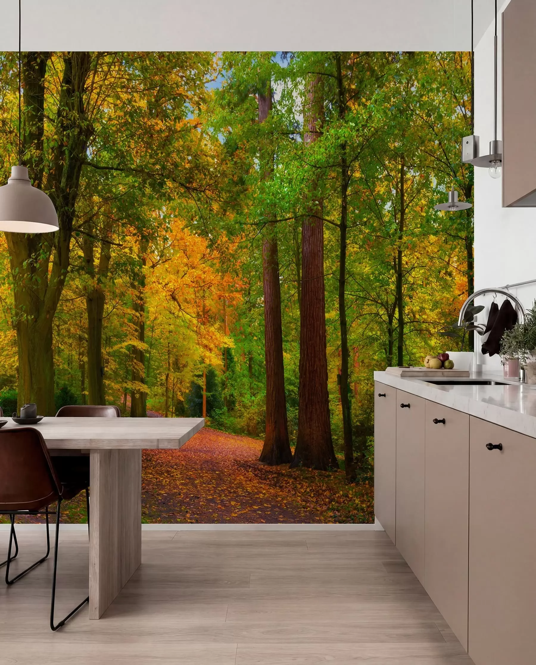 Fotobehang Het eerste herfstgoud u08547