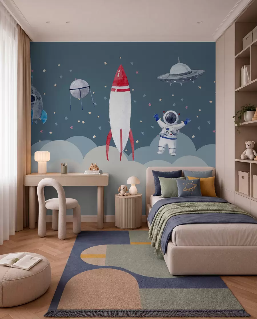 Fotobehang Kleine astronautenploeg u09813