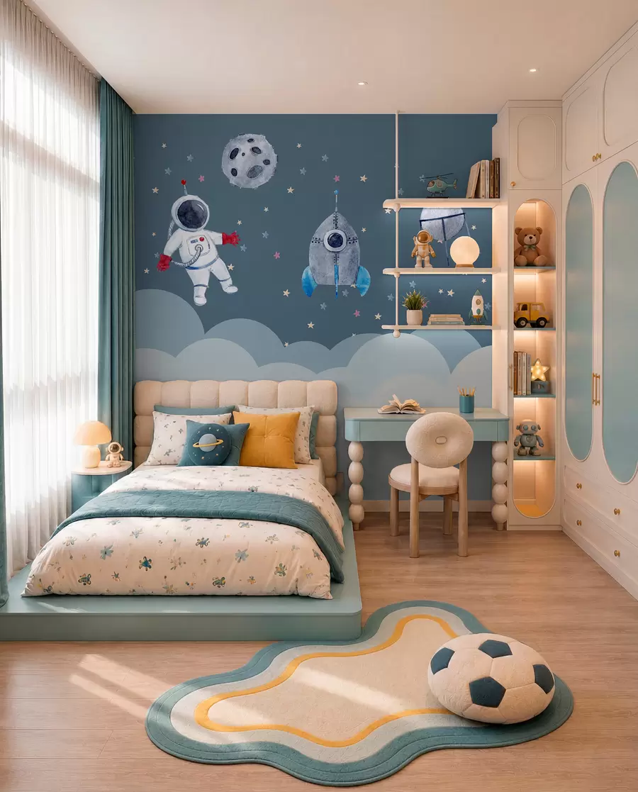 Fotobehang Kleine astronautenploeg u09813