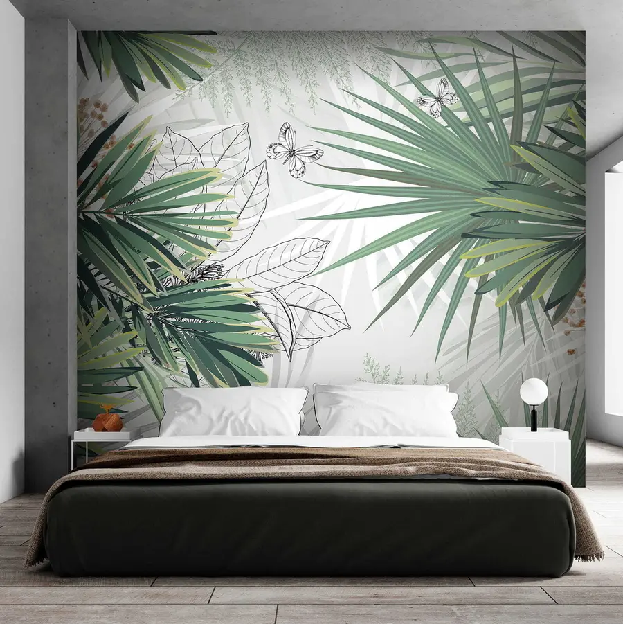 Fotobehang Groene takken van palmbomen u12819