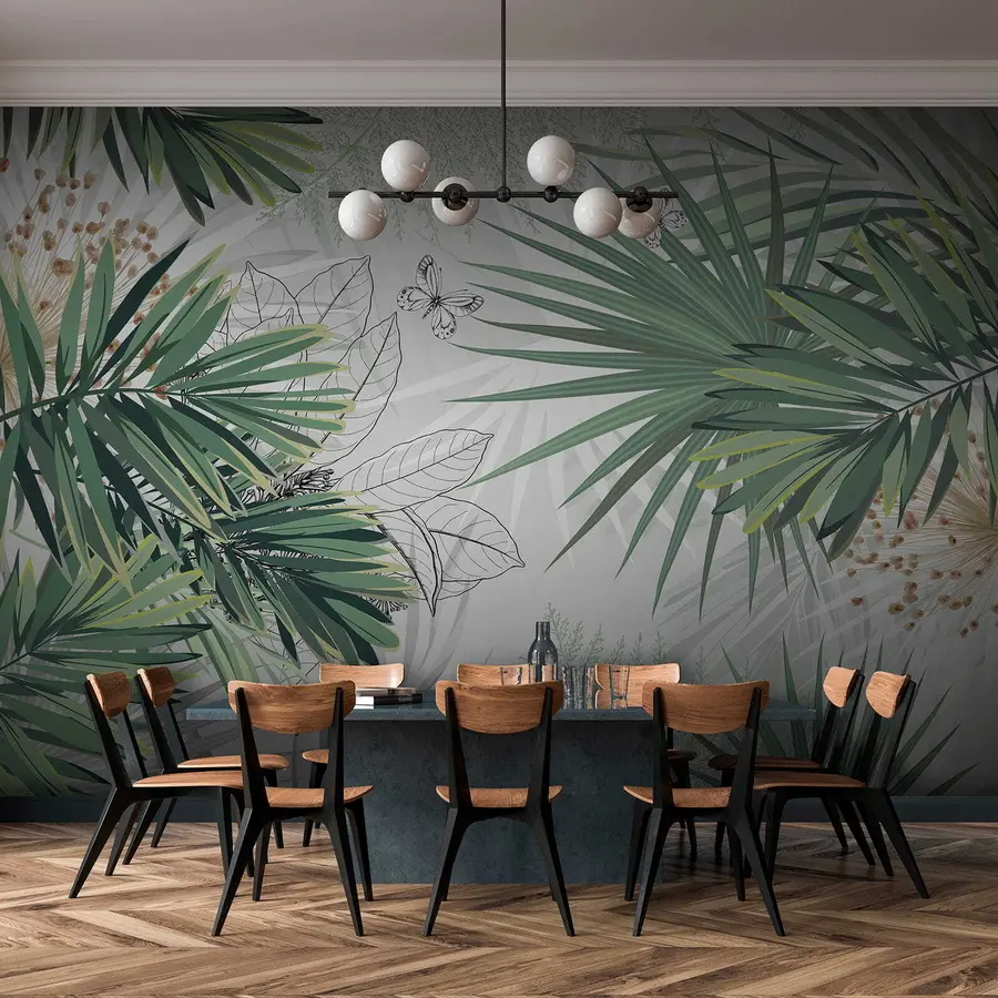Fotobehang Groene takken van palmbomen u12819