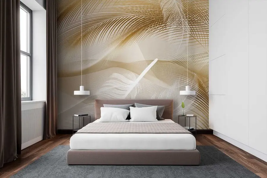 Fotobehang Natuurlijk materiaal, veer en patroon u15570