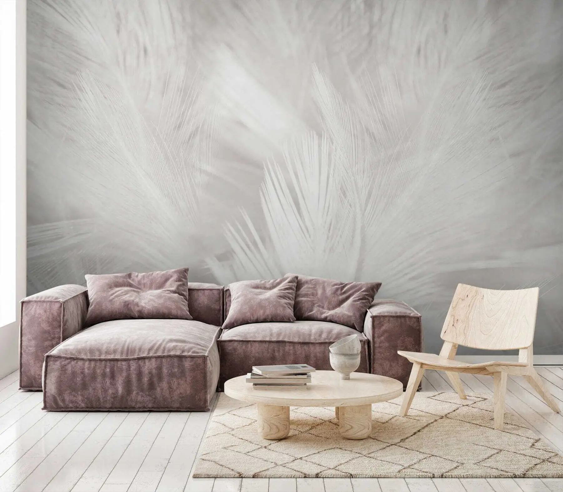 Fotobehang Witte veren u15622