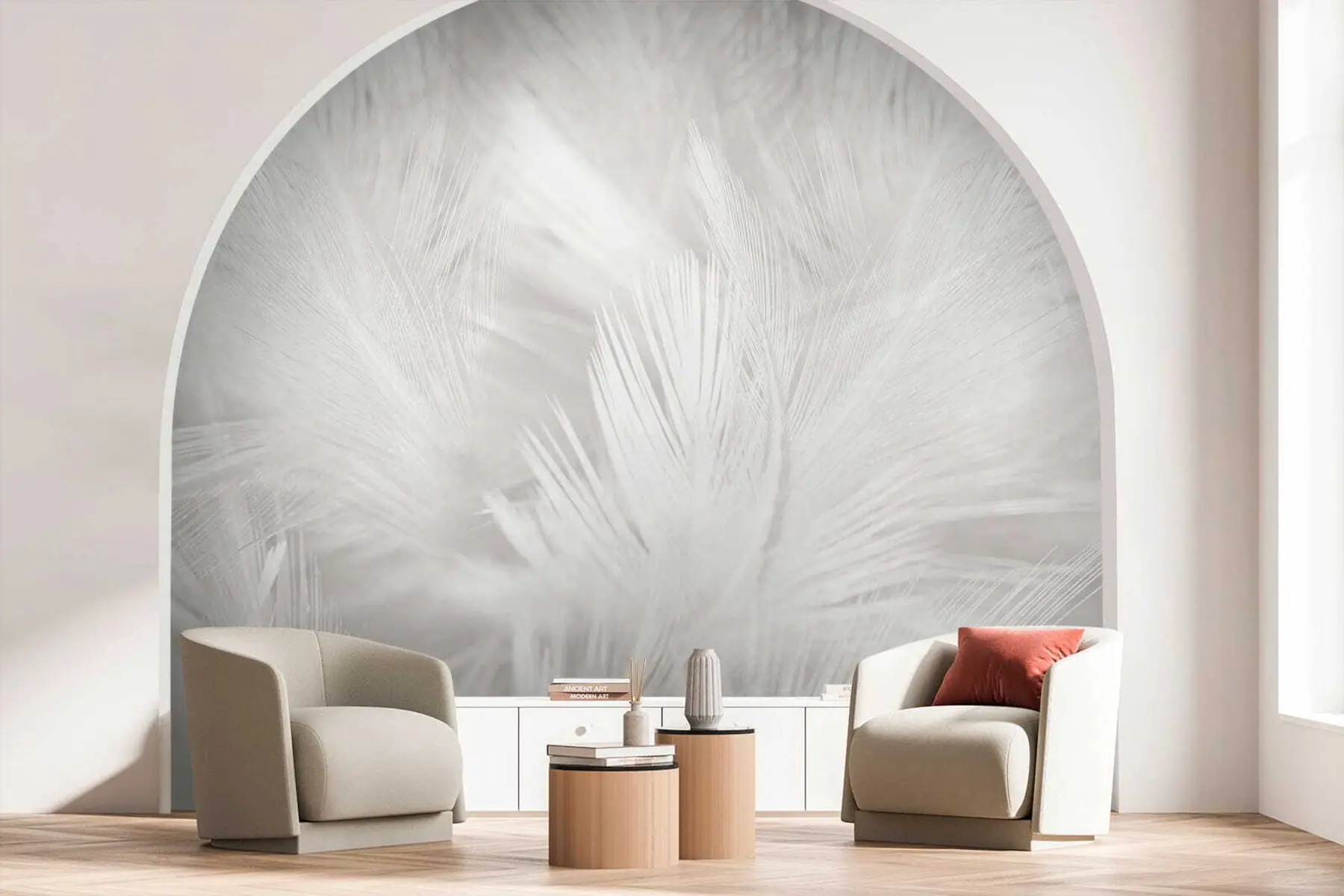Fotobehang Witte veren u15622