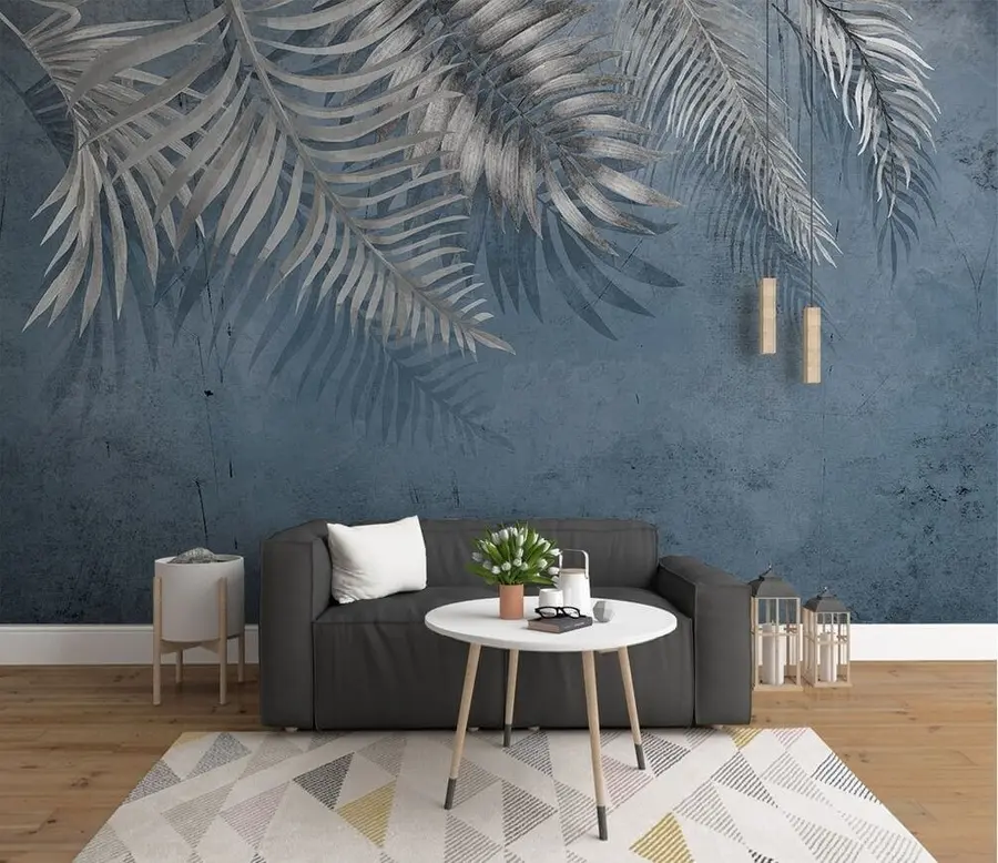 Fotobehang Uitstekende muur met bladeren u18312