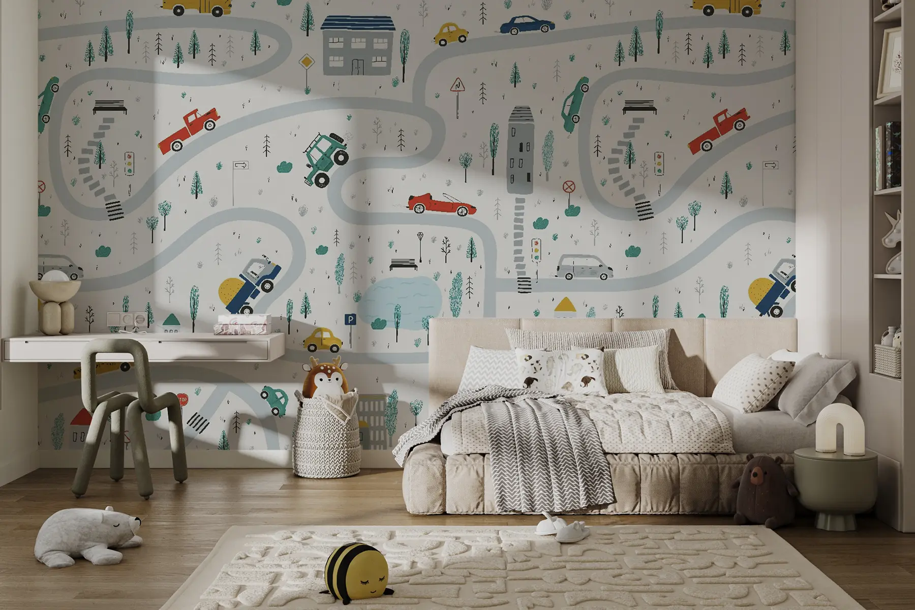 Fotobehang Labyrint van auto's u19938