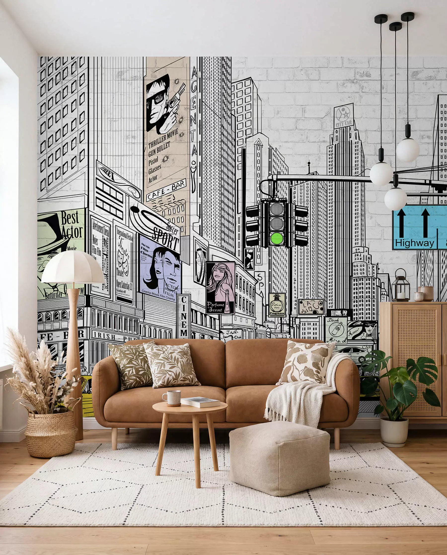 Fotobehang Megapolis in de komische stijl u21095