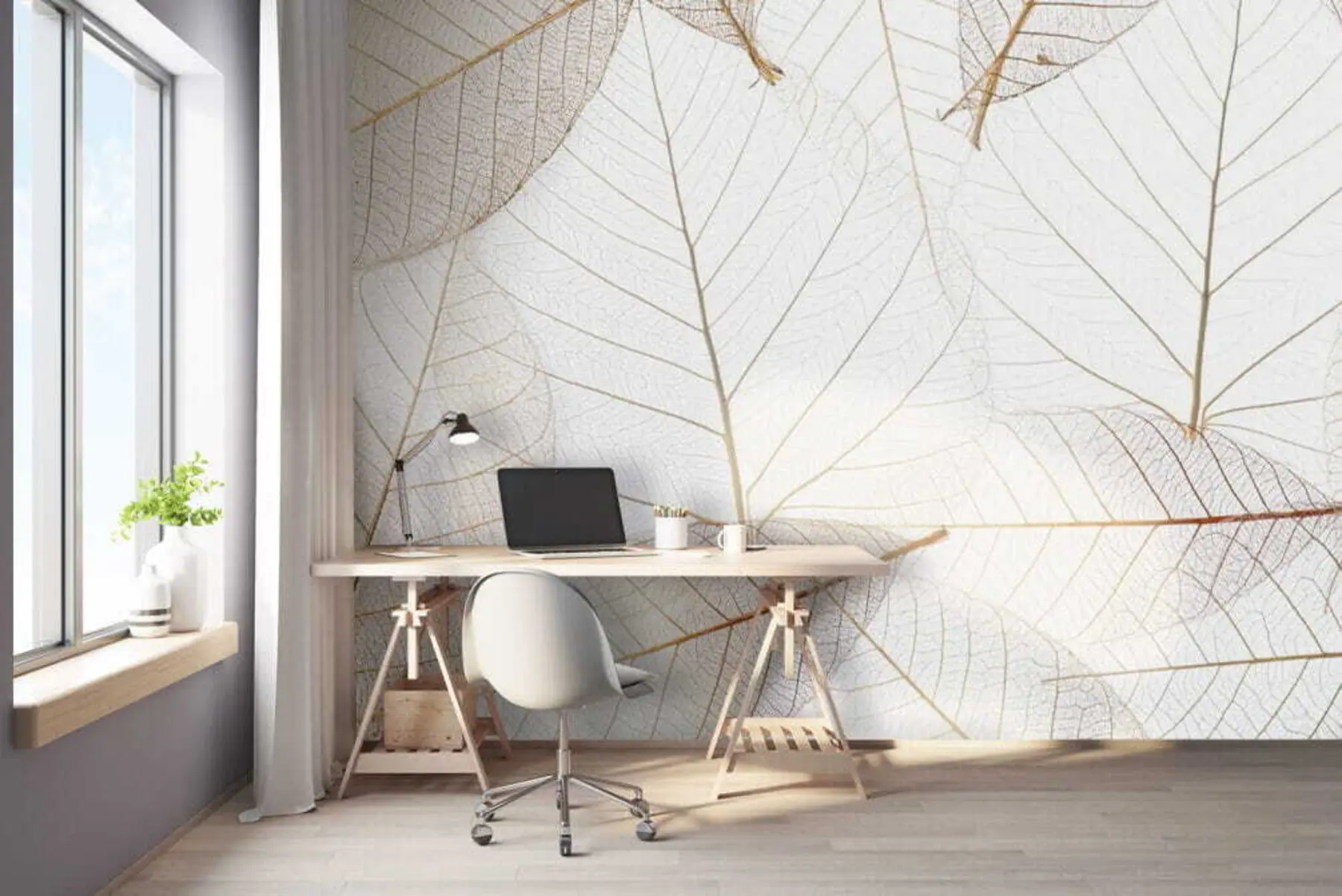 Fotobehang Transparante bladeren u24439