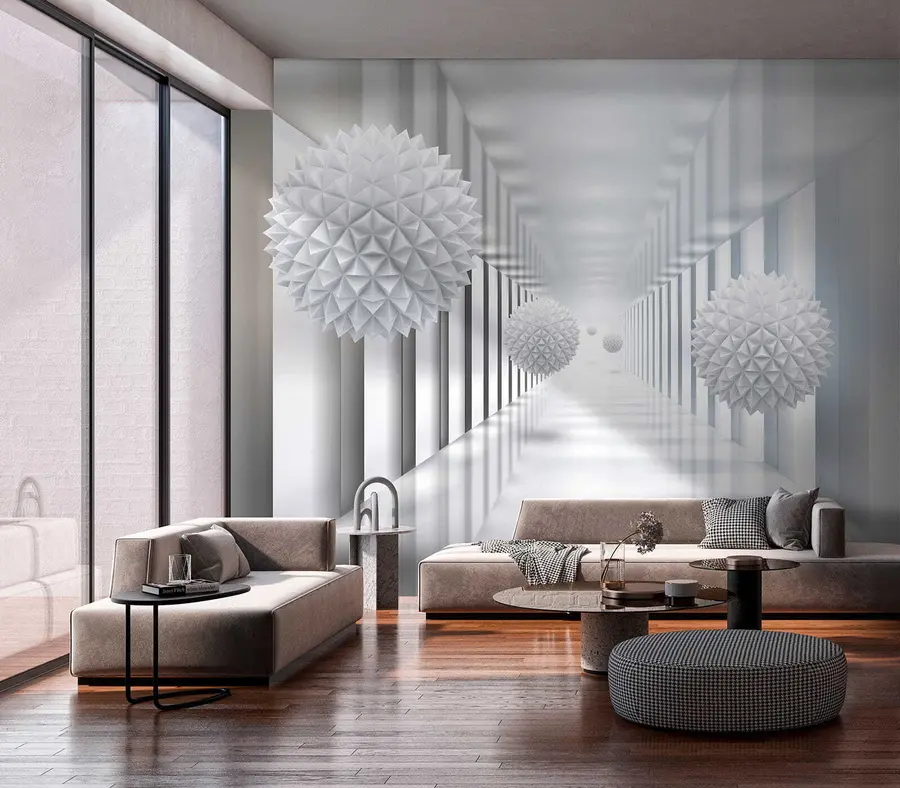 Fotobehang Ballen in de tunnel u24571