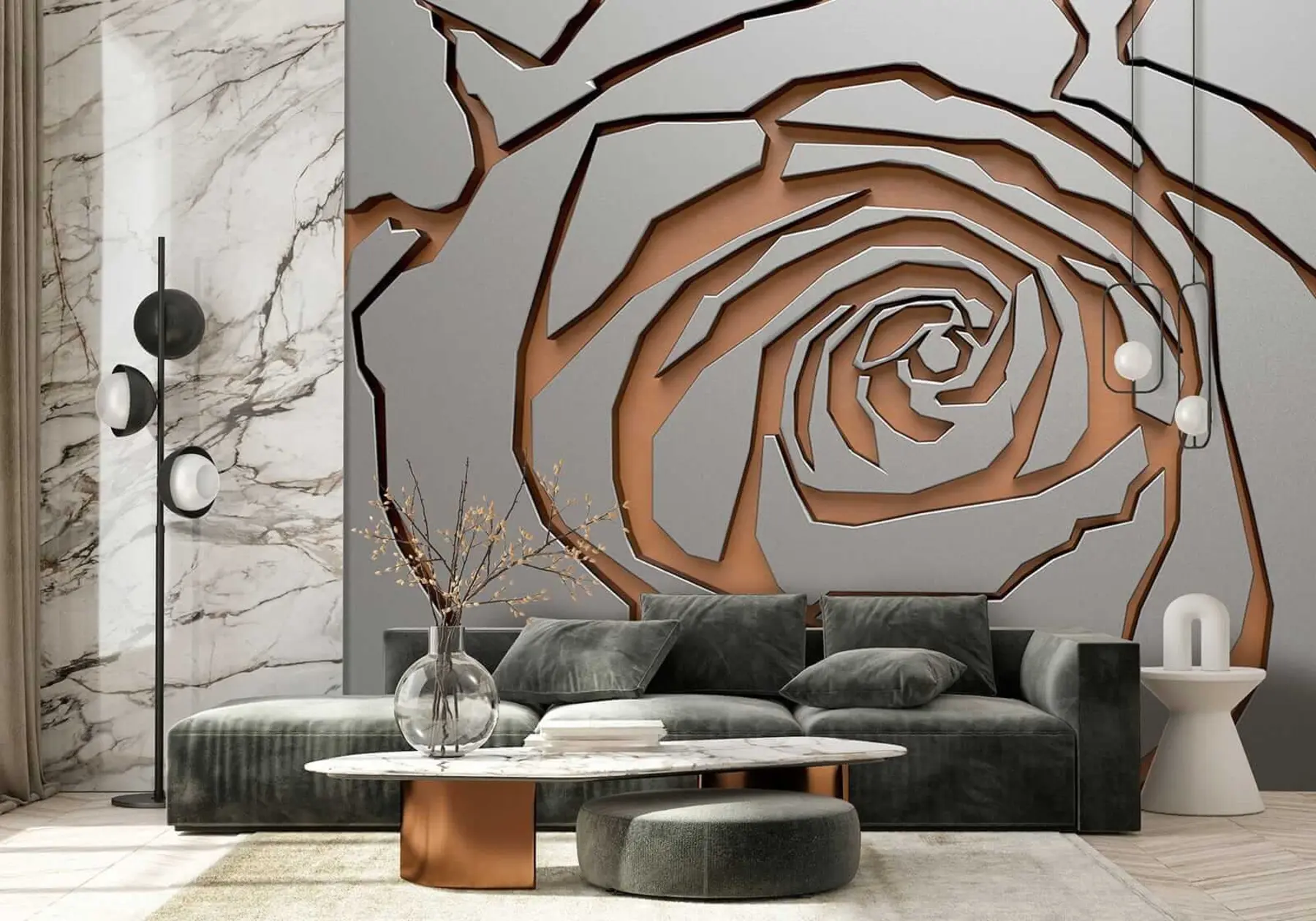 Fotobehang Metalen roos u25163