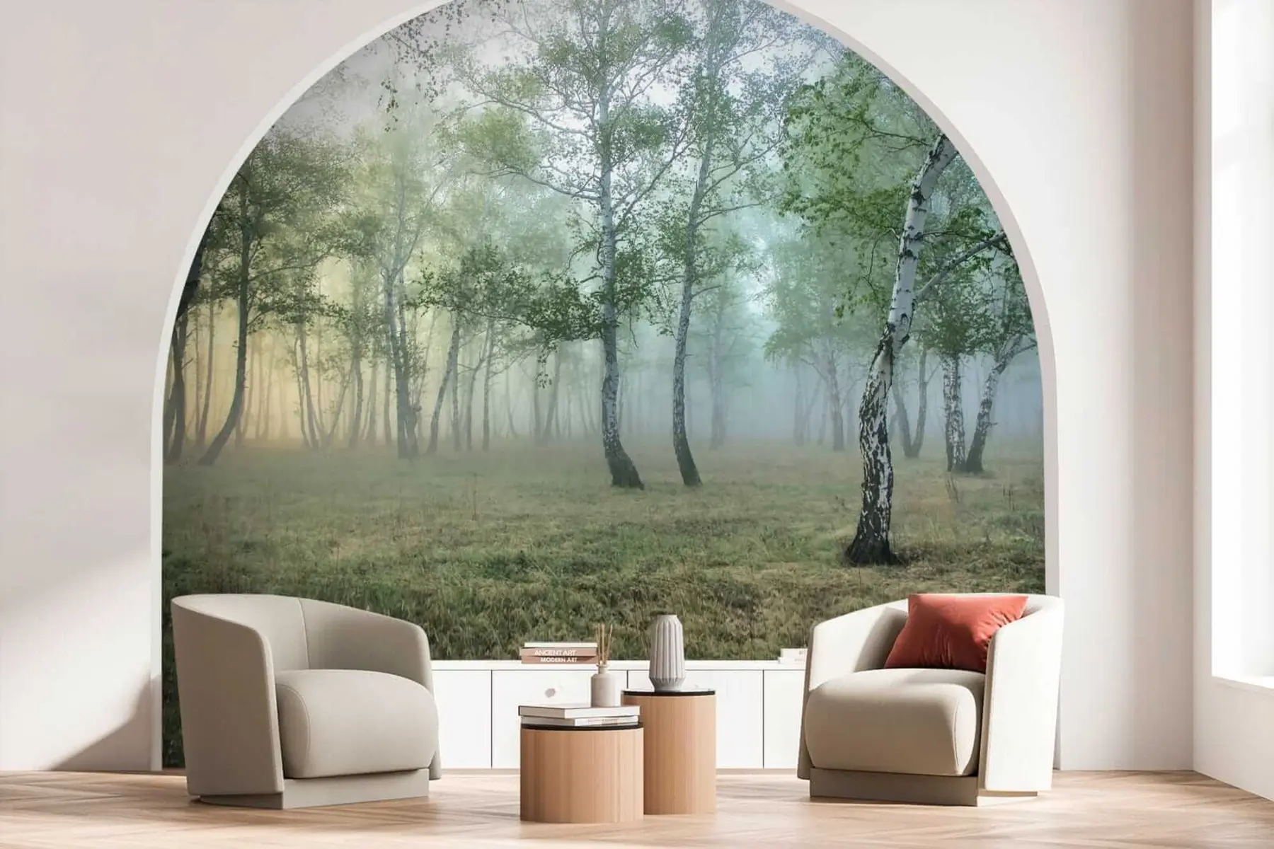 Fotobehang Mist berkenbos u25820