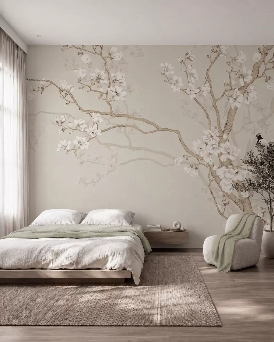 Fotobehang Vogels tussen bloesems u25842