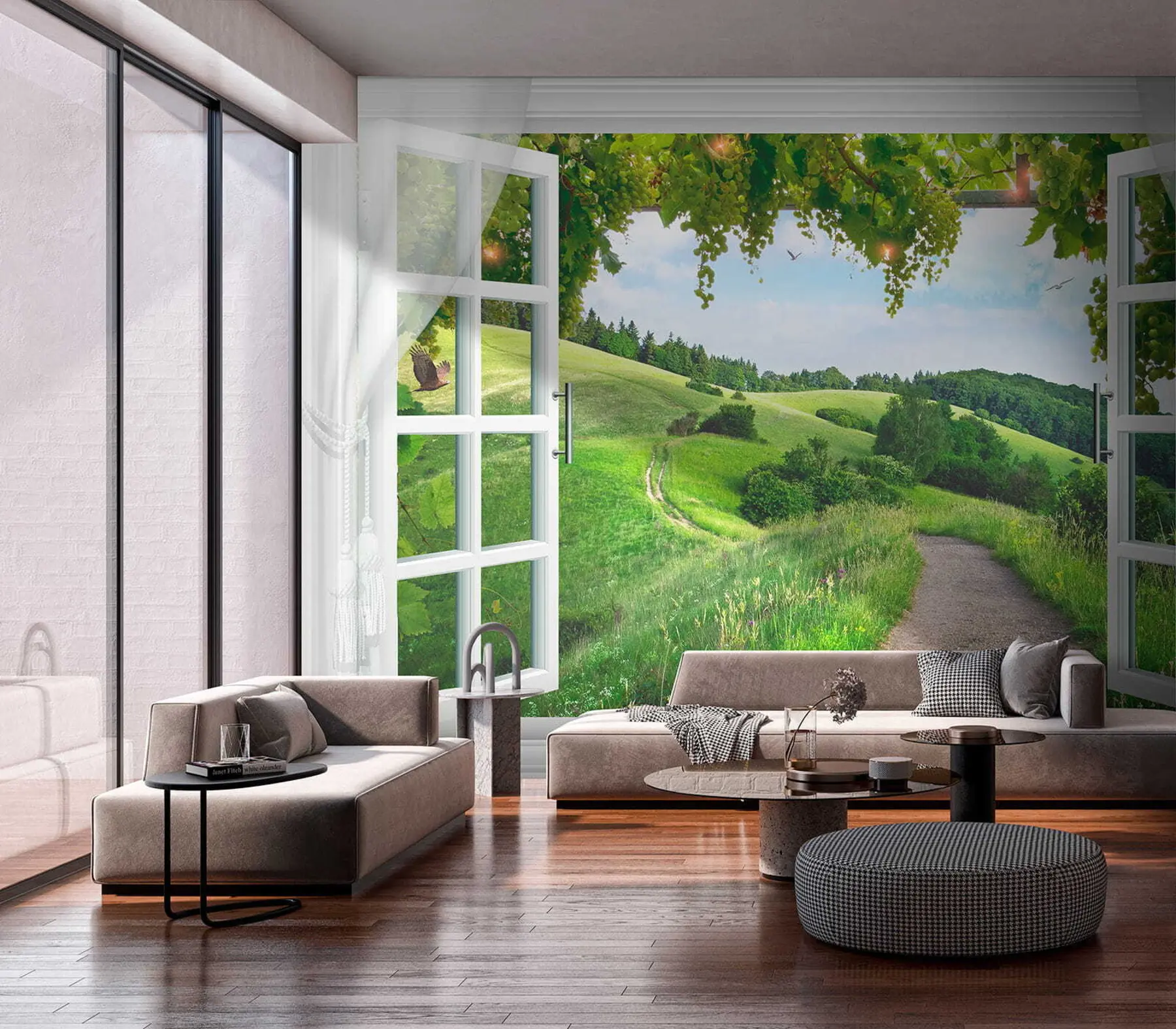 Papier peint photo Vue de la fenêtre sur la clairière u28196