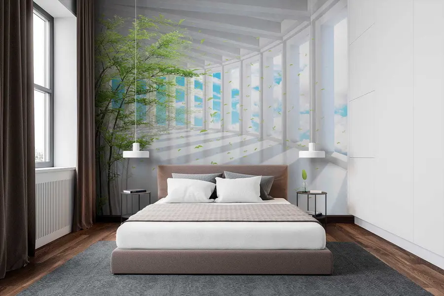 Fotobehang Tunnel met uitzicht op de wolken u29922