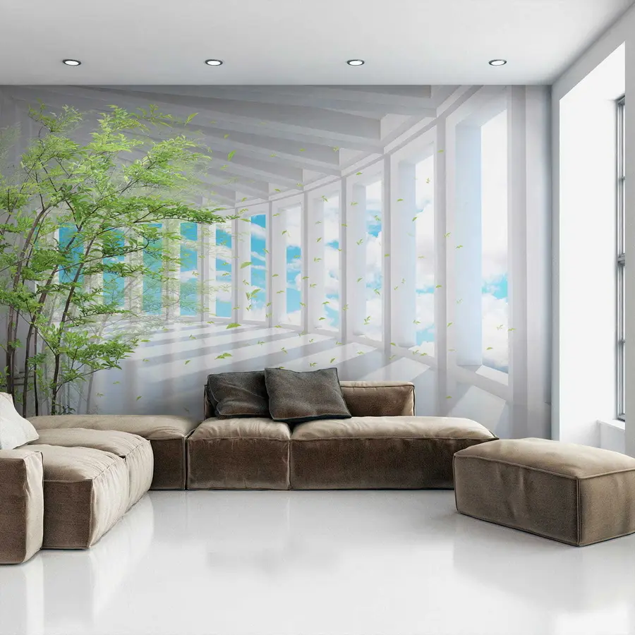 Papier peint photo Tunnel surplombant les nuages u29922