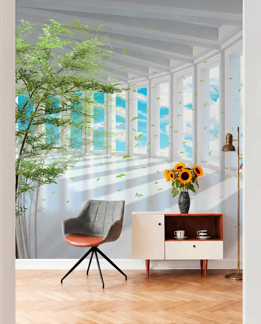 Fotobehang Galerij in de lucht u29922