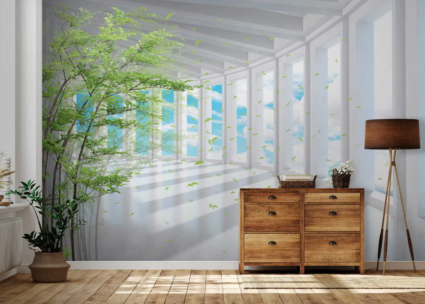 Papier peint photo Tunnel surplombant les nuages u29922