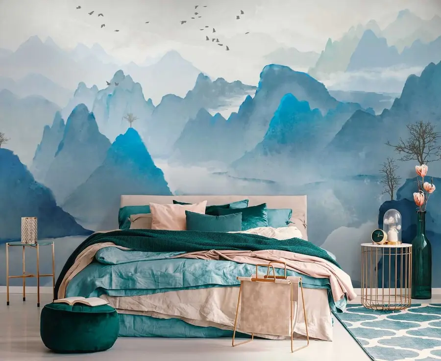 Papier peint photo Montagnes bleues u32523