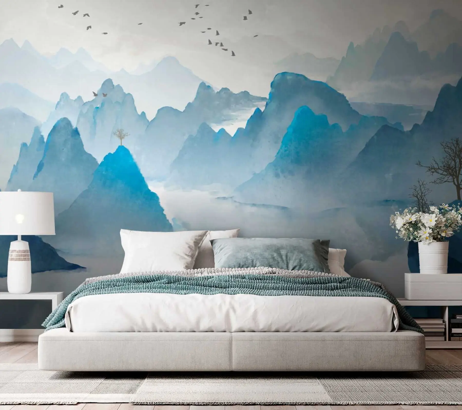 Fotobehang Blauwe bergen u32523