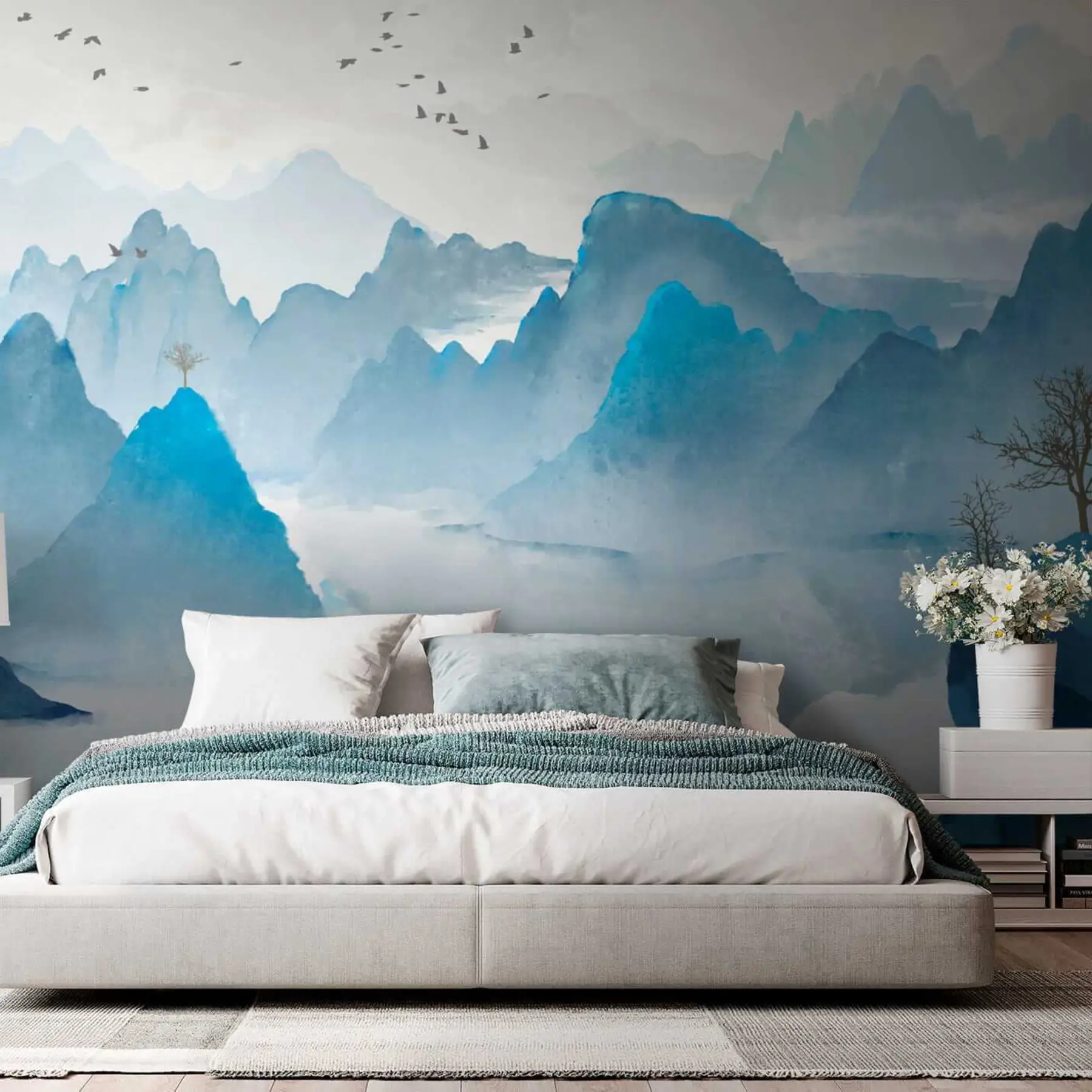 Fotobehang Blauwe bergen u32523
