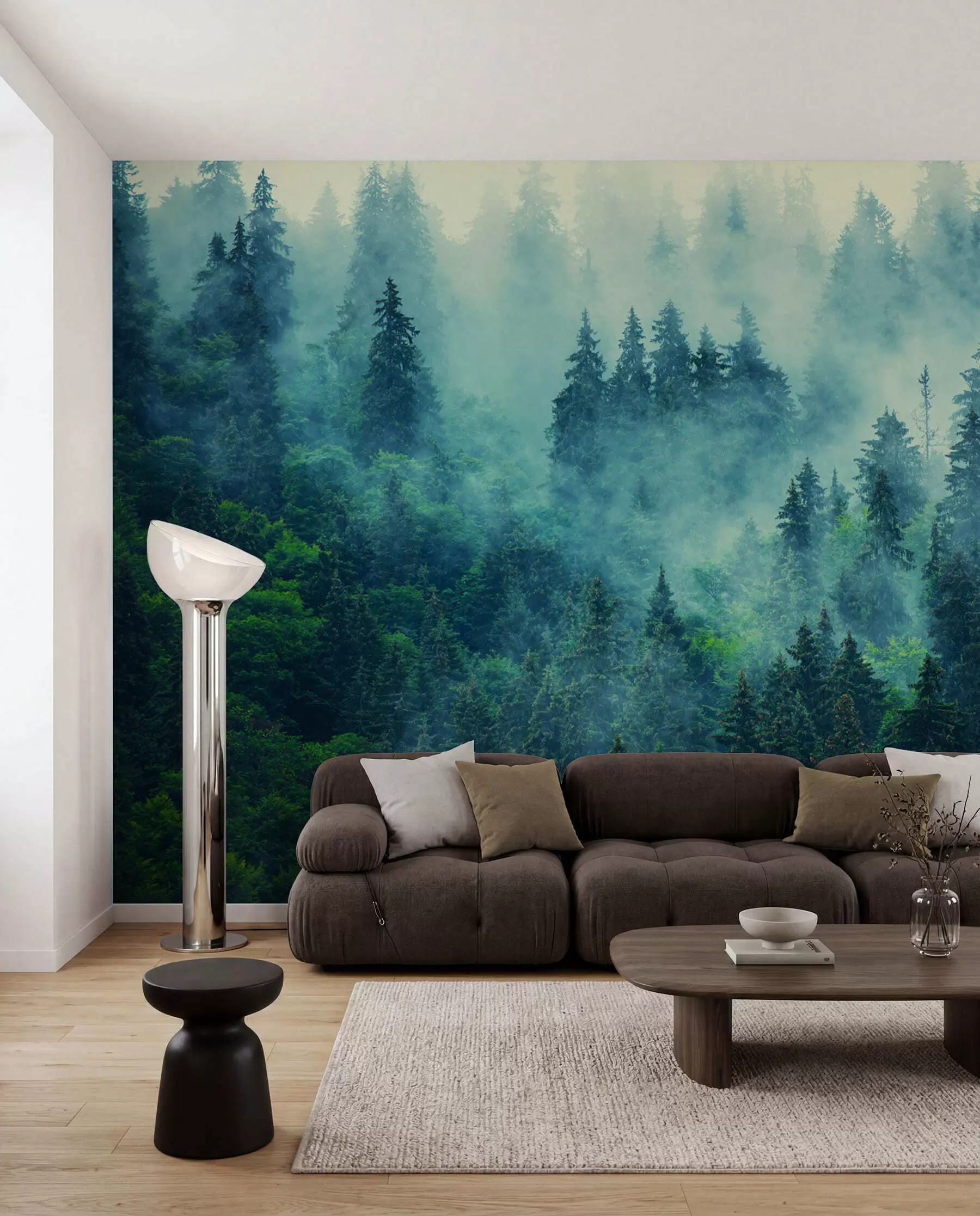 Fotobehang Mistig bos in de ochtend u33150