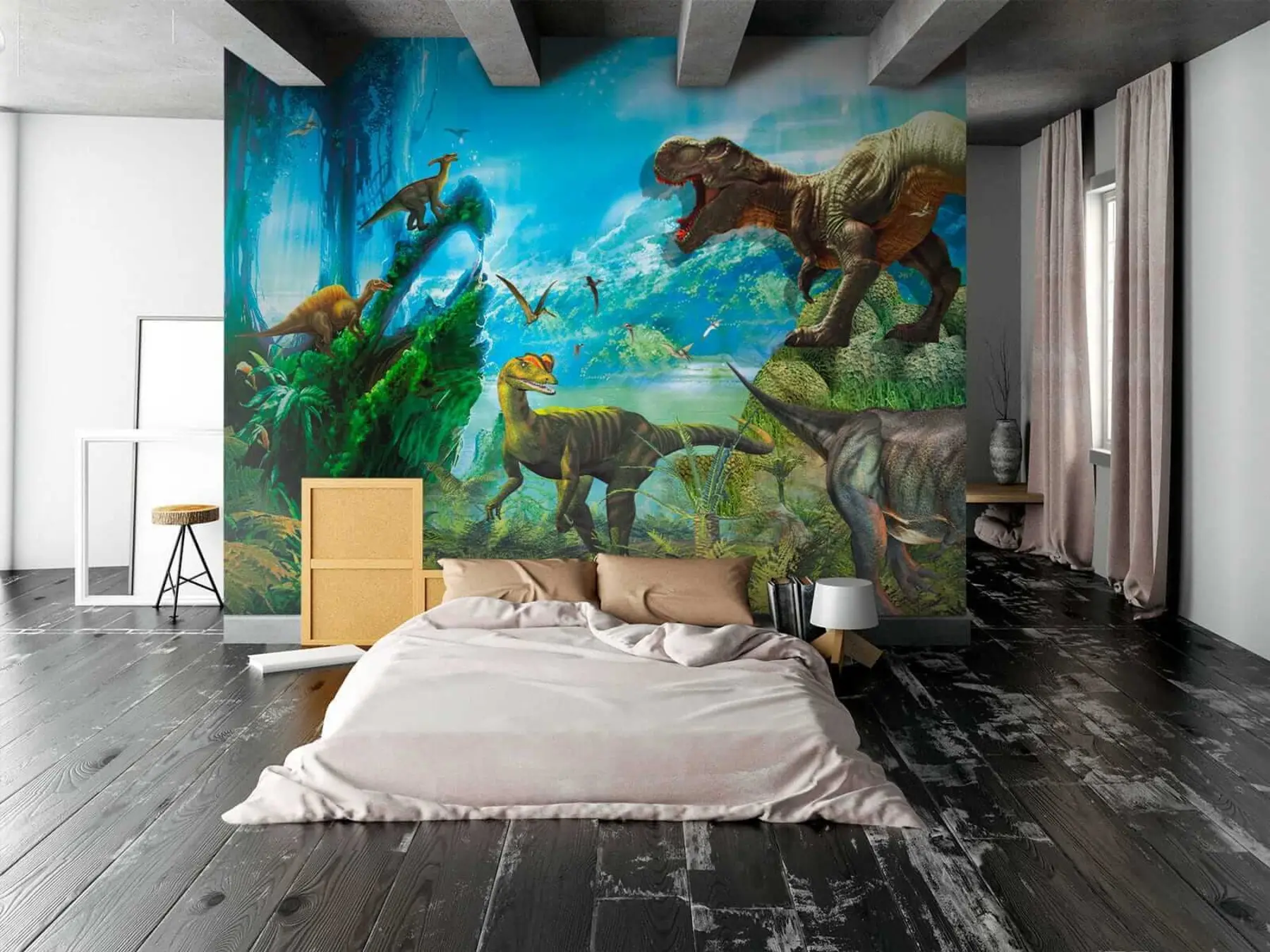 Fotobehang Dinosaurussen in de jungle u35232