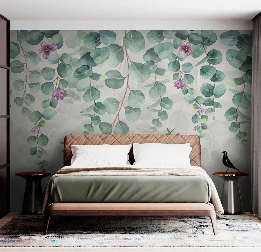 Papier peint photo Branches suspendues avec des fleurs u36206