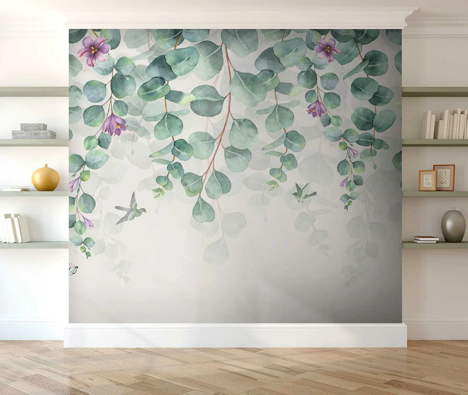 Papier peint photo Branches suspendues avec des fleurs u36206
