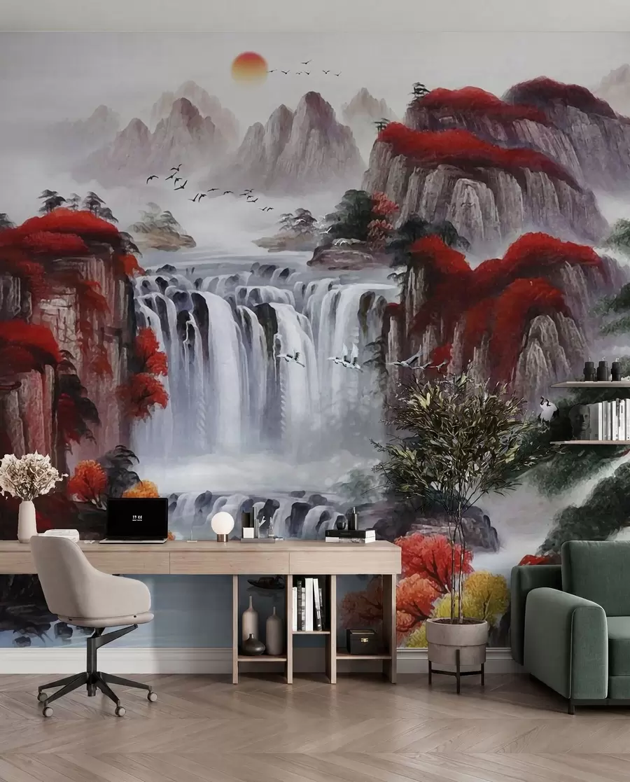 Fotobehang Waterval in Japanse stijl u36222