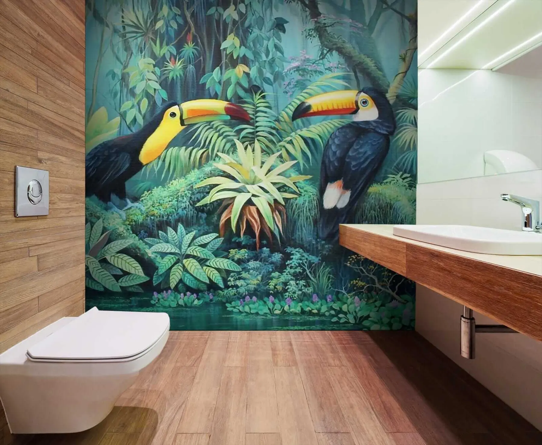 Fotobehang Tukans in de jungle u36358