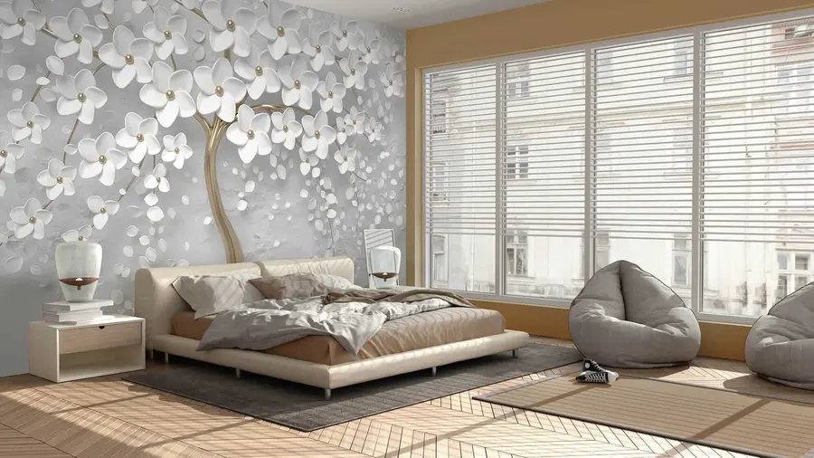 Fotobehang Bloeiende boom met grote bloemen u37065