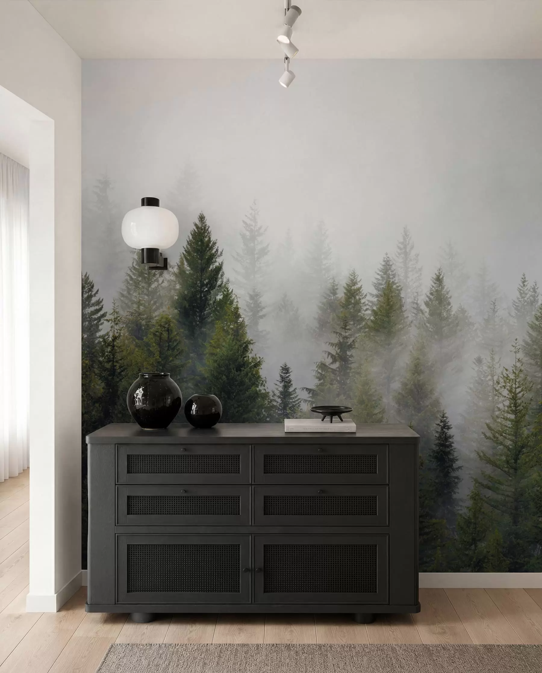 Fotobehang Bos in de mist u37073