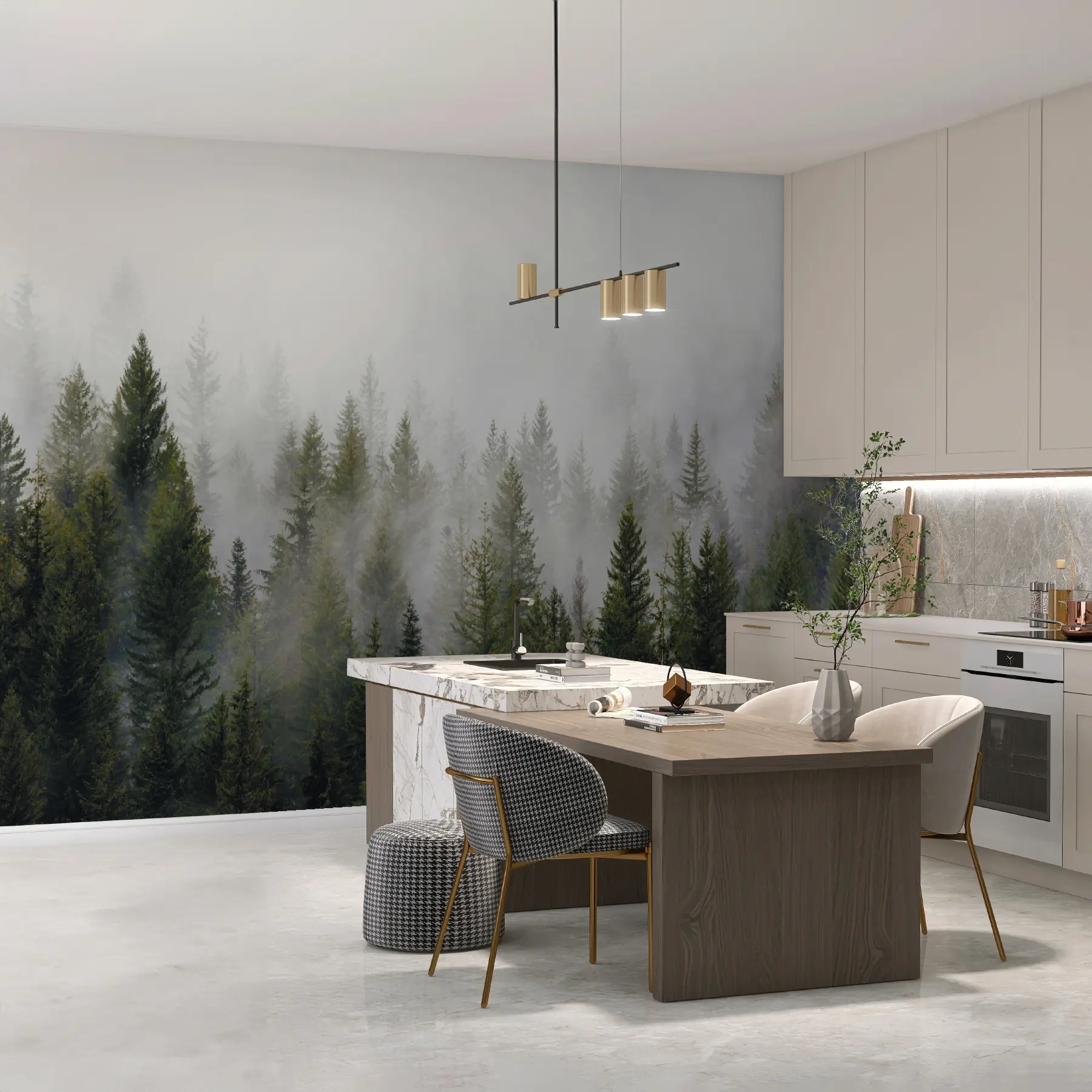 Fotobehang Bos in de mist u37073