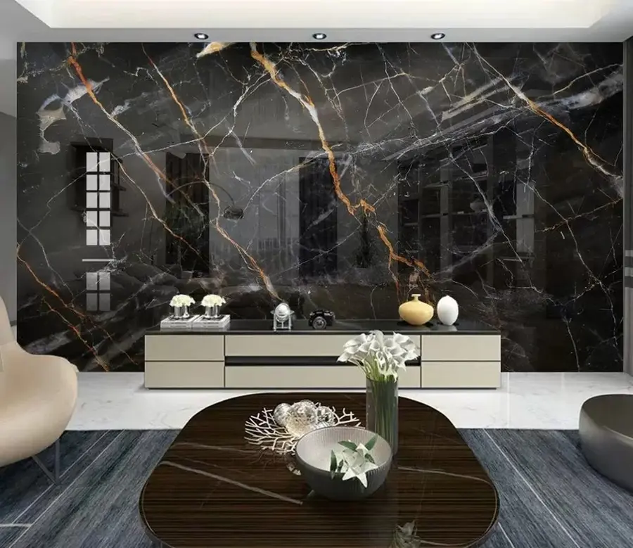 Papier peint photo Marbre noir classique u37463