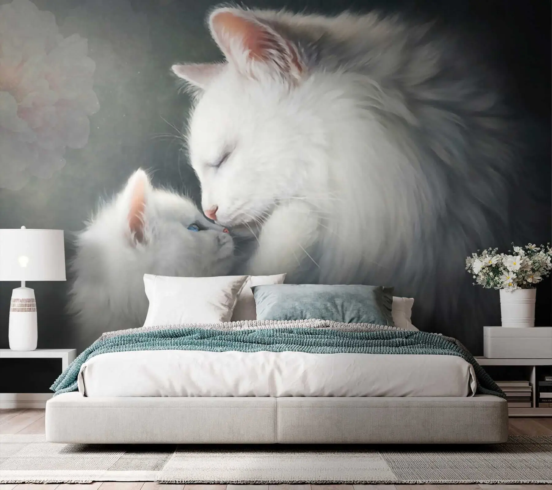 Fotobehang Moederkat en haar kitten u38551