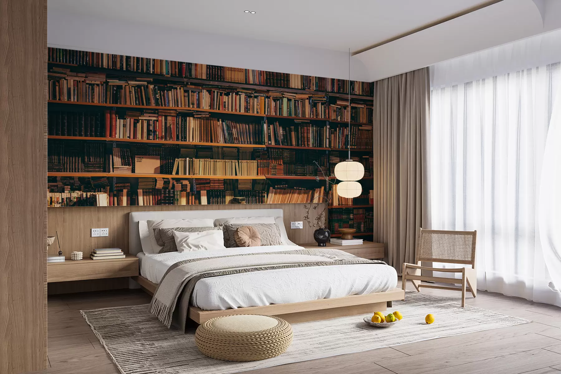 Fotobehang Een grote bibliotheek u40004