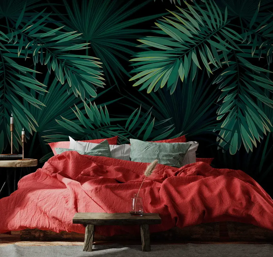 Fotobehang Groene palmbomen u43269