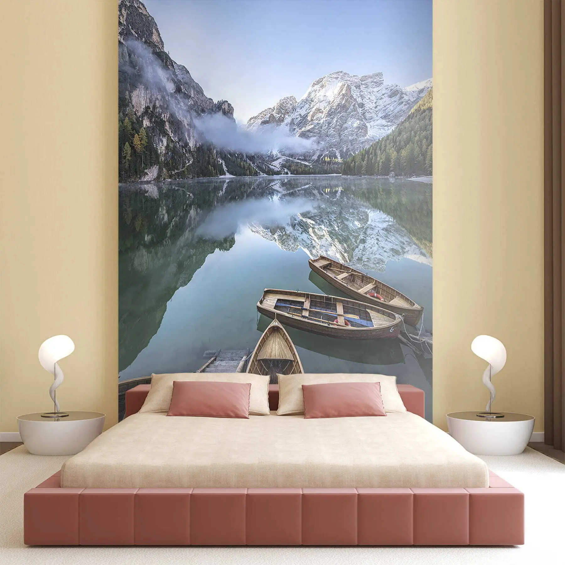 Fotobehang Landschap met boten u44826